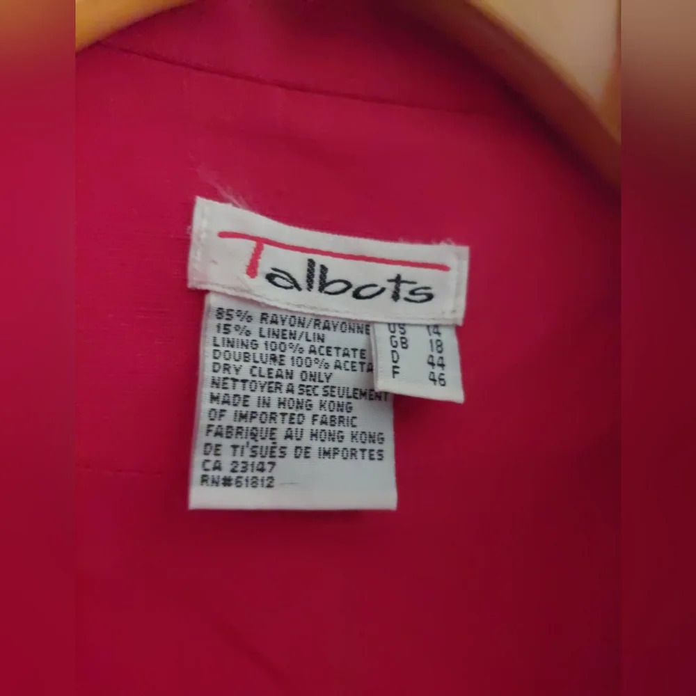 Talbots Red Trench Coat Blazer Style Jacket double breasted Classic Elegant 14 - Picture 5 of 8